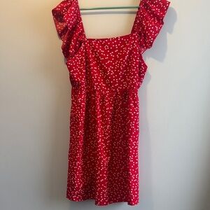 Red Ruffled Dress with Heart Print perfect for valentines